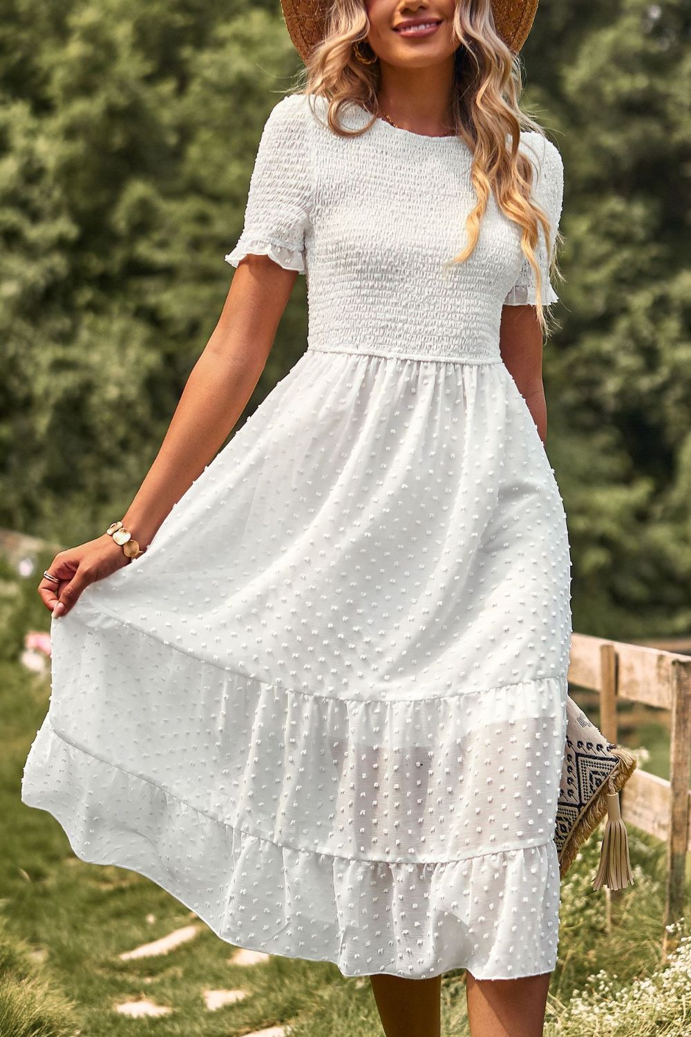 Swiss Dot Midi Dress