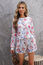 Floral Long Sleeve Top and Shorts Lounge Set