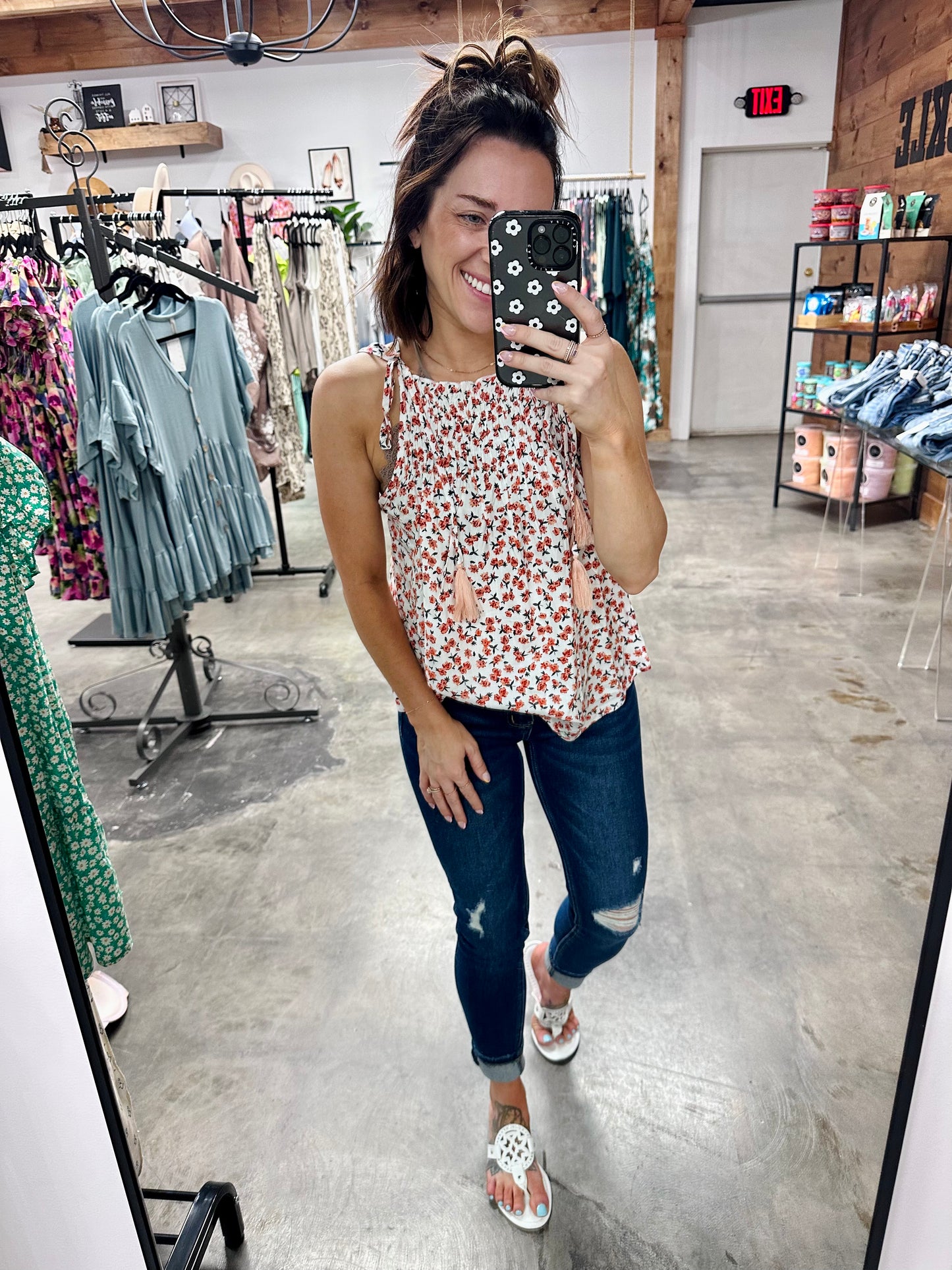 Floral Tied Tassel Cami