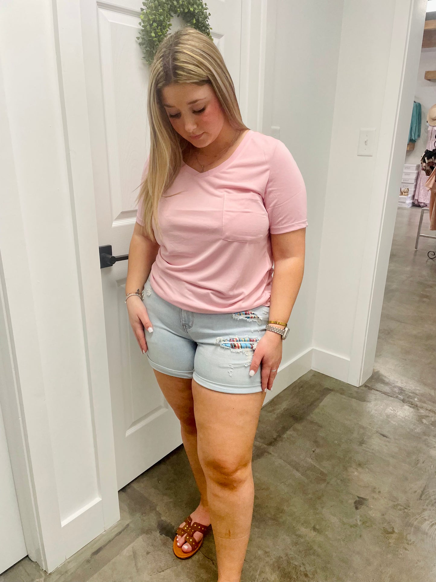 Judy Blue Full Size Distressed Cuff Denim Shorts