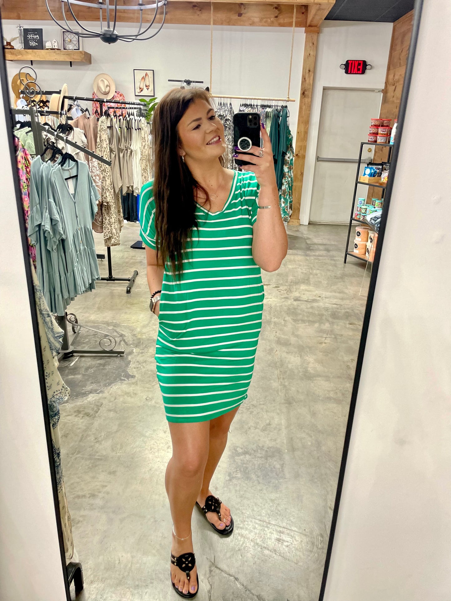 Springtime Sunshine Striped T-Shirt Dress