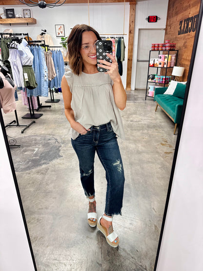 Judy Blue Full Size Gina Destroyed Hem Crop Straight