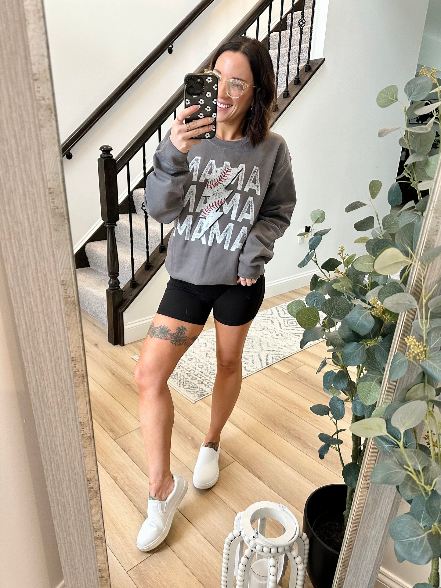 Mama Lightning Bolt Baseball Sweatshirt