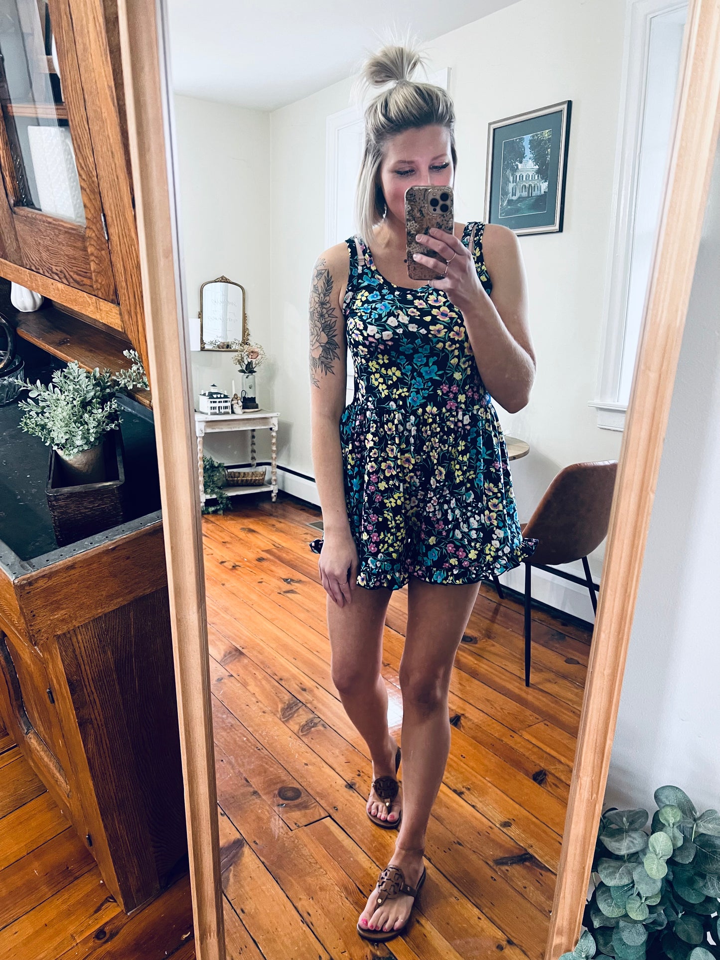 You Grow Girl Floral Sleeveless Romper