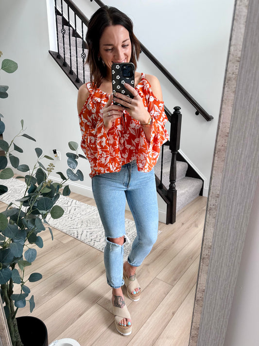 Cold as You Cold-Shoulder Blouse